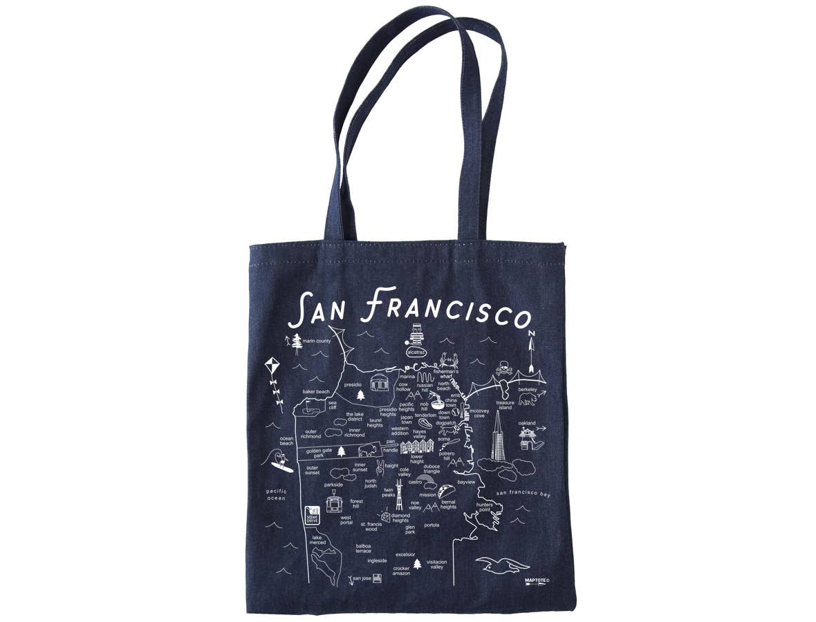 Cities print denim oversized tote on sale