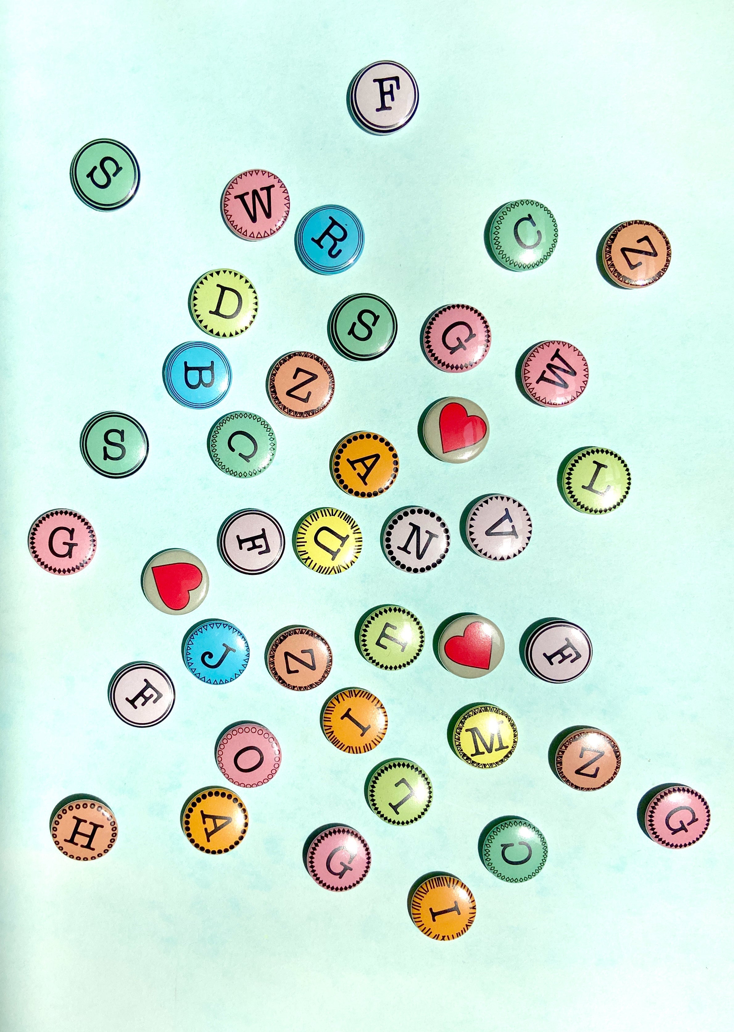 Alphabet Button Pins - Personalized Accessories | Maptote