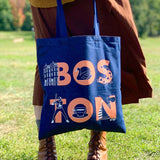 Boston Font Denim Tote