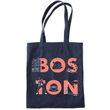 Boston Font Denim Tote