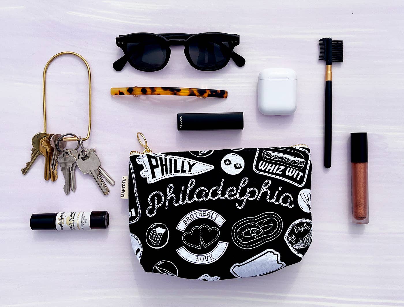 Brooklyn Pins & Patches Zipped Pouch