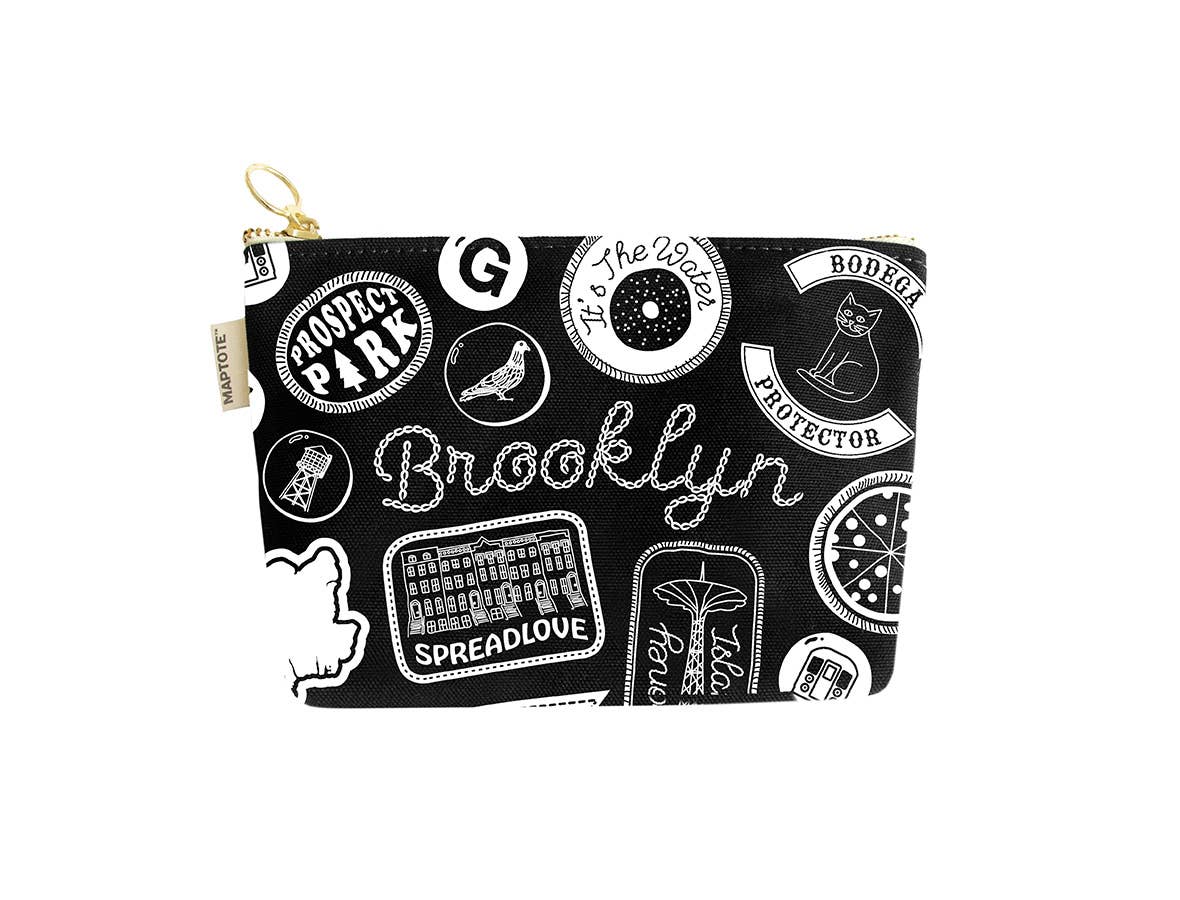 Brooklyn Pins & Patches Zipped Pouch