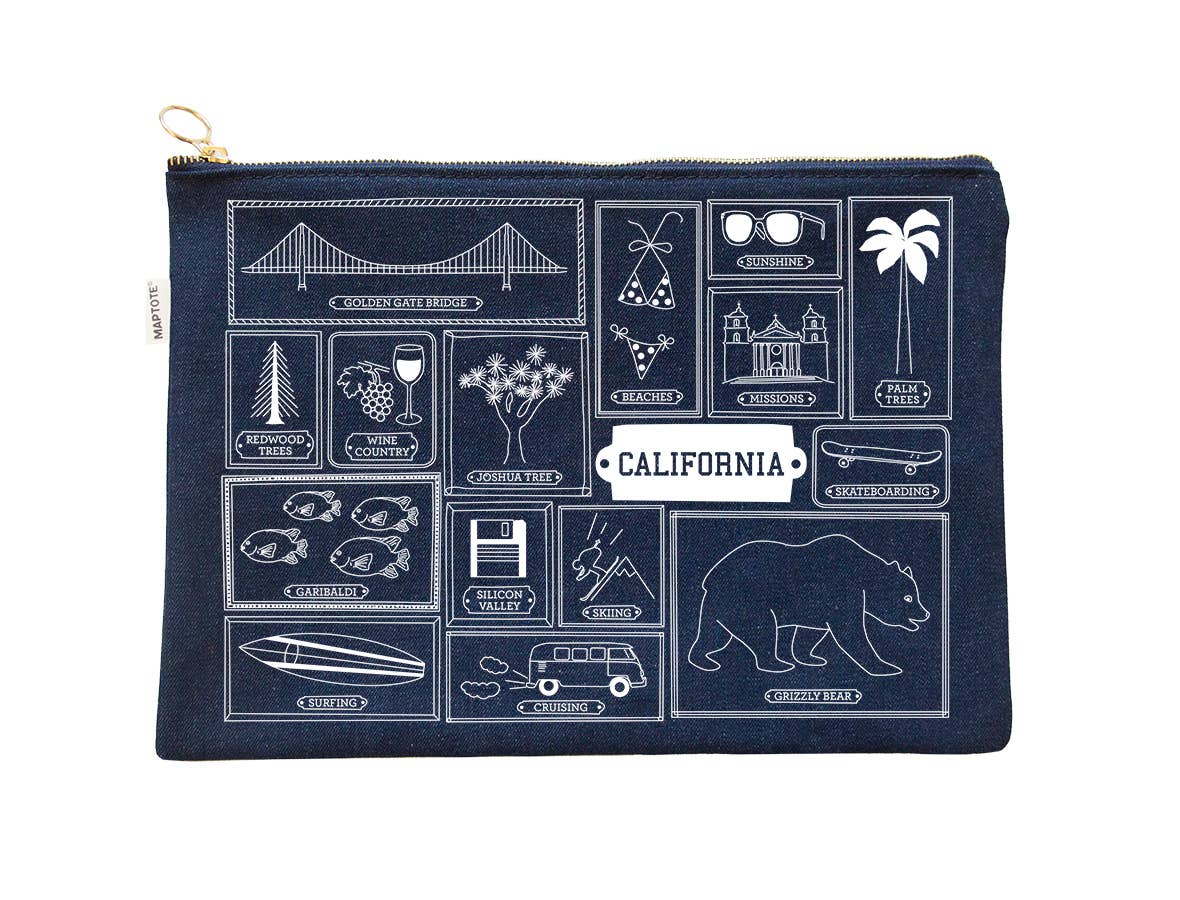 California Flat Zip Pouch