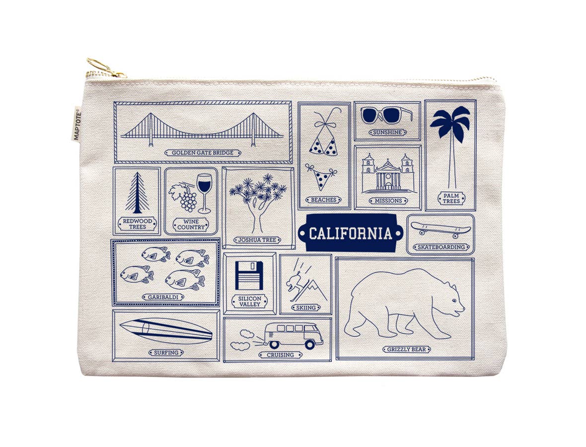 California Flat Zip Pouch