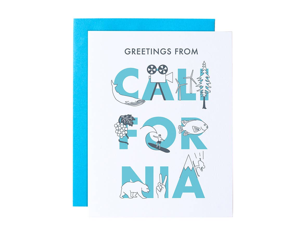 California Font Greeting Card