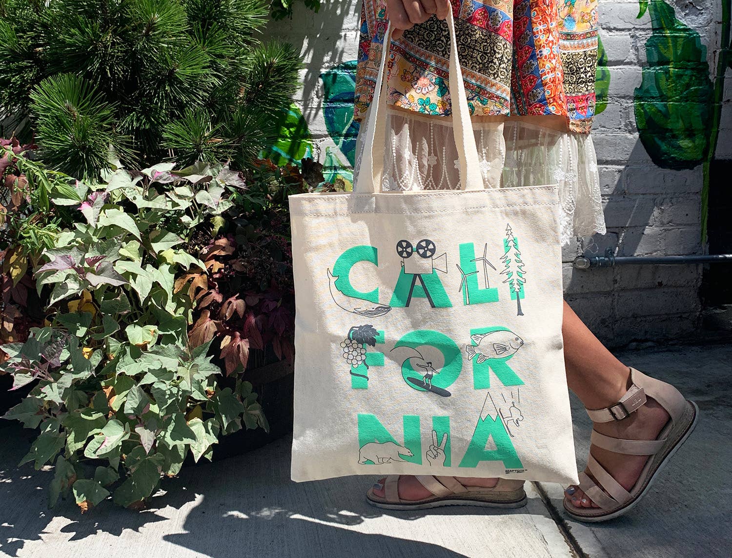 California Font Grocery Tote