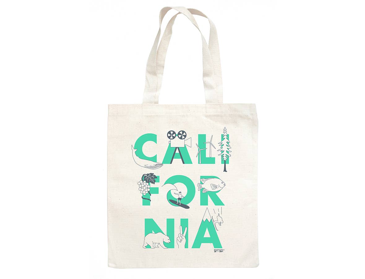 California Font Grocery Tote