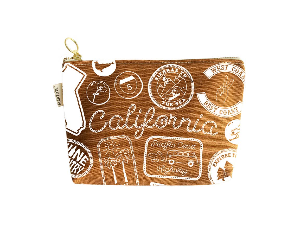 California Pins & Patches Zipped Pouch