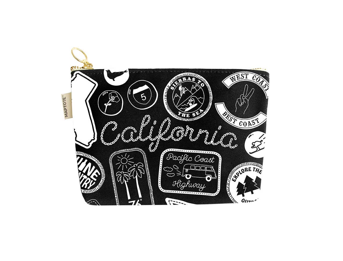 California Pins & Patches Zipped Pouch