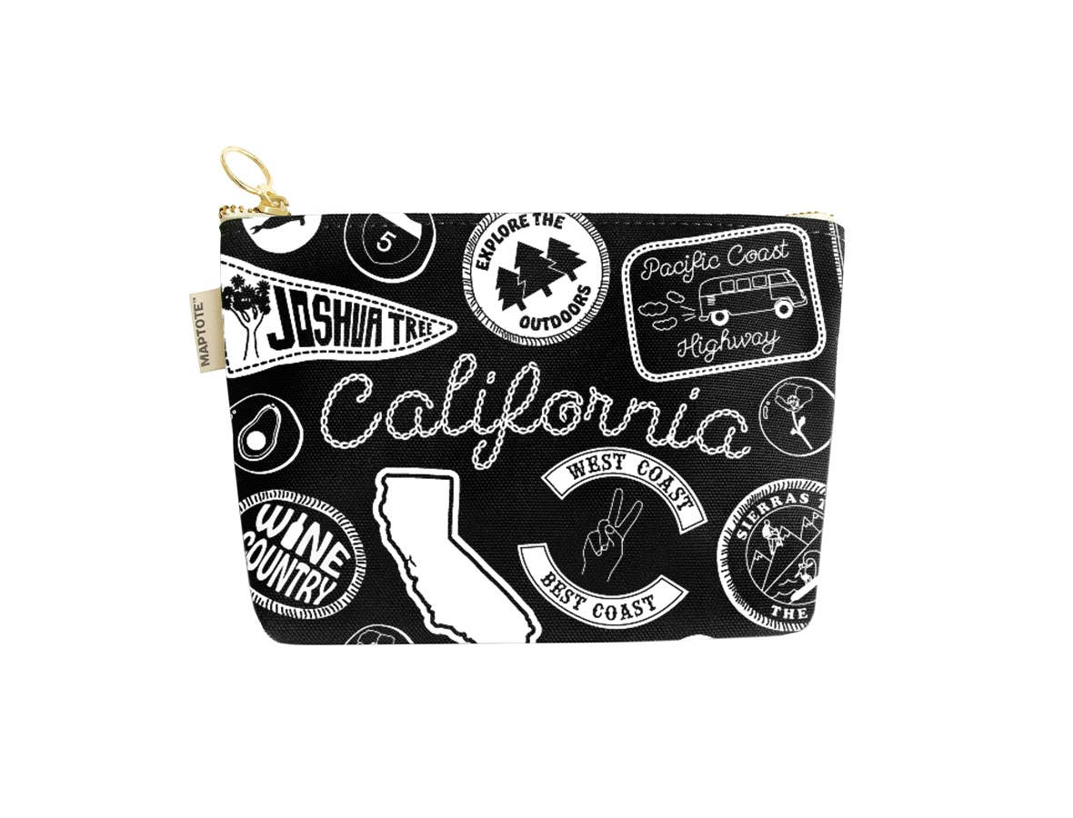 California Pins & Patches Zipped Pouch