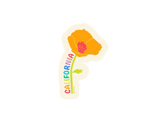 California Rainbow Poppy Sticker