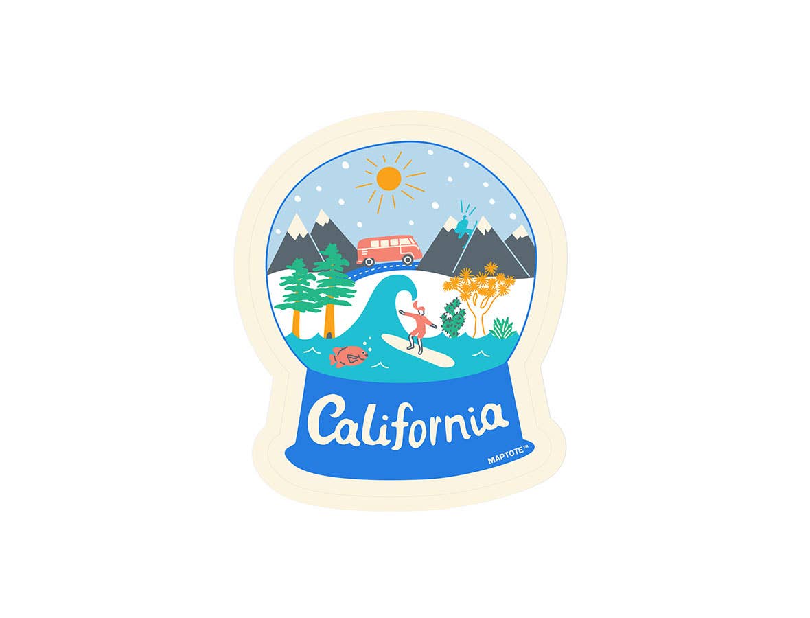 California Snowglobe Sticker