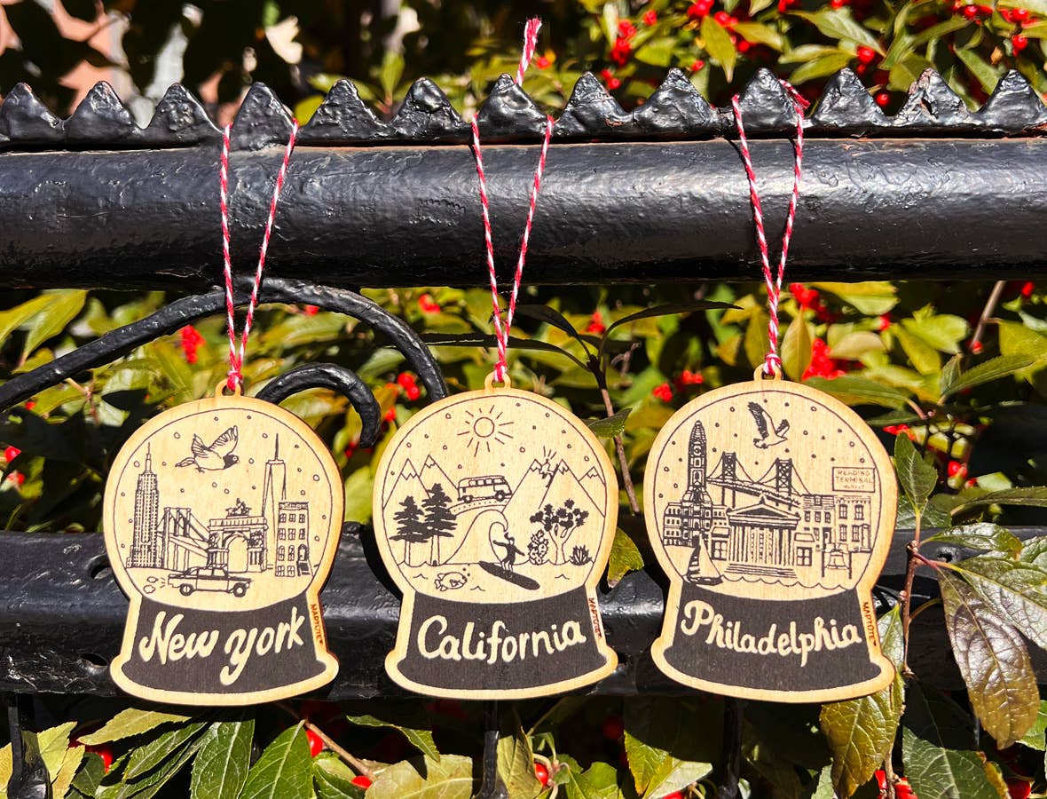 California Wood Ornament