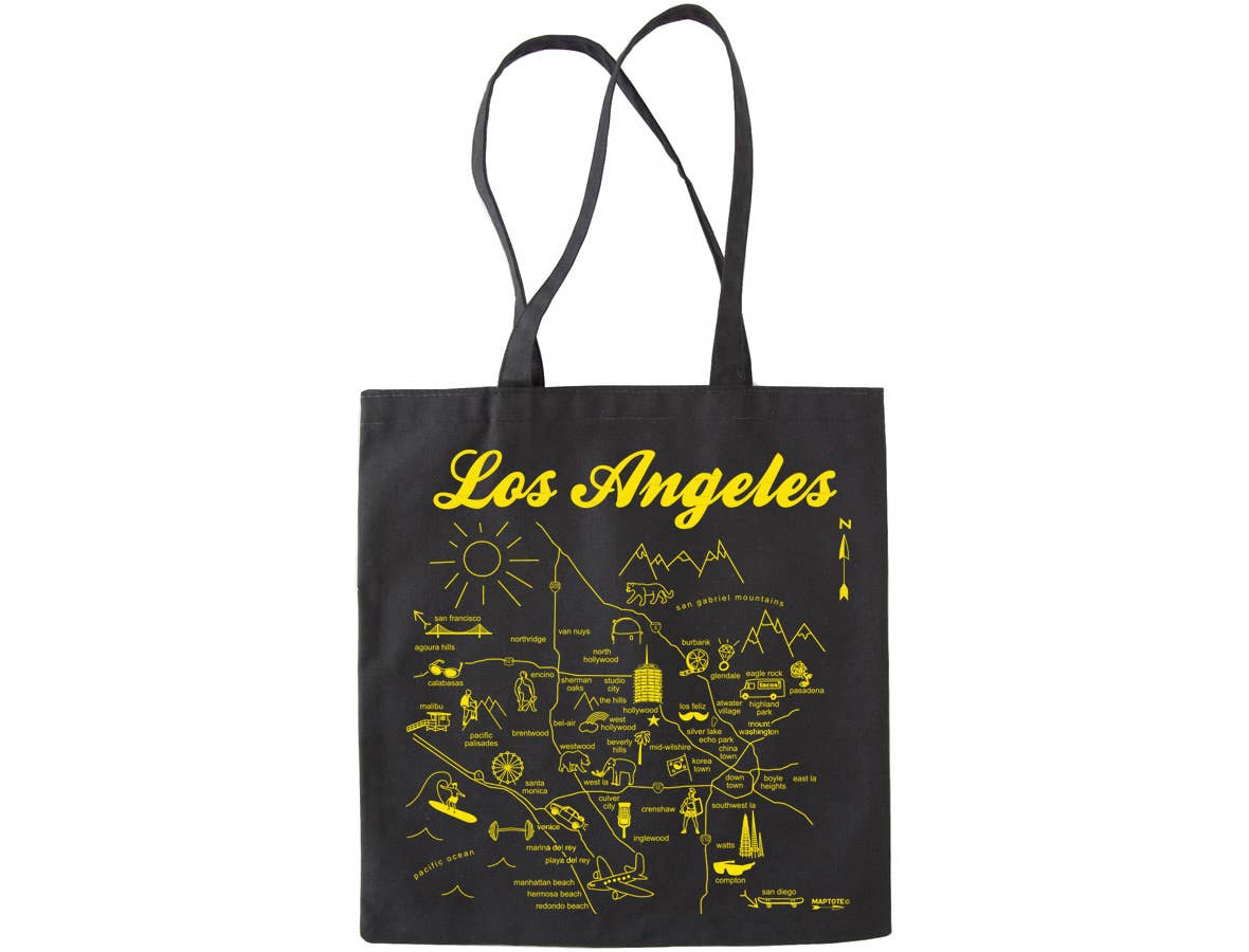 Los Angeles Black Everyday Tote – 100% Cotton Canvas Bag