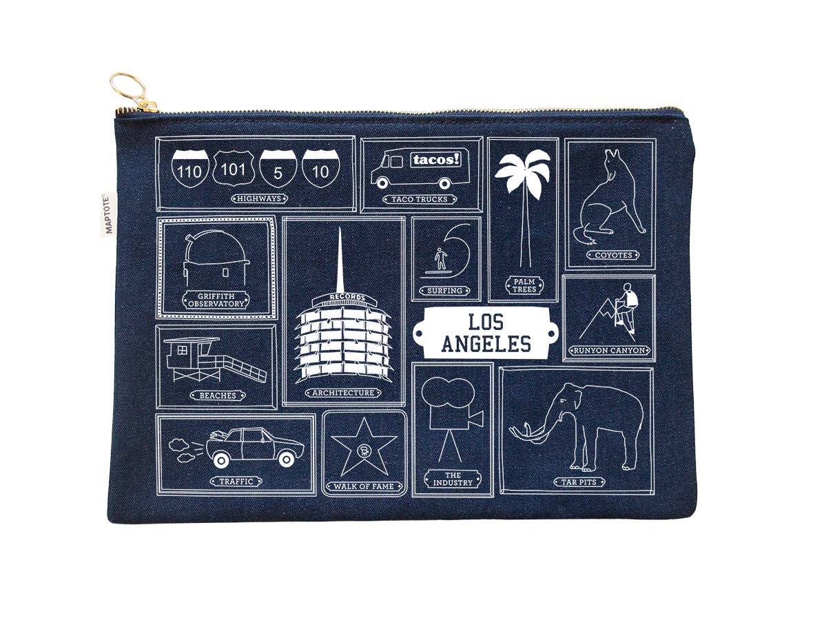 Los Angeles Flat Zip Pouch