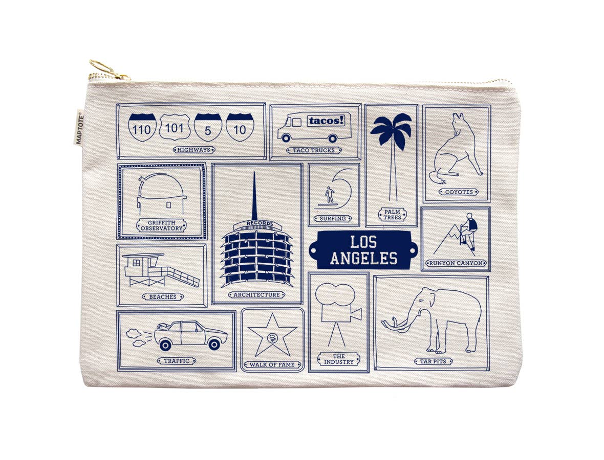 Los Angeles Flat Zip Pouch