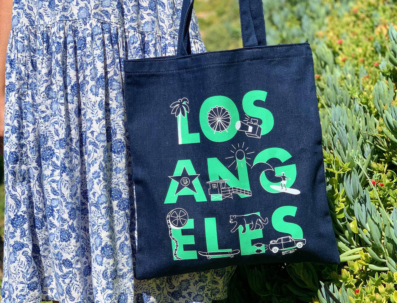 Los Angeles Font Denim Tote