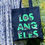 Los Angeles Font Denim Tote