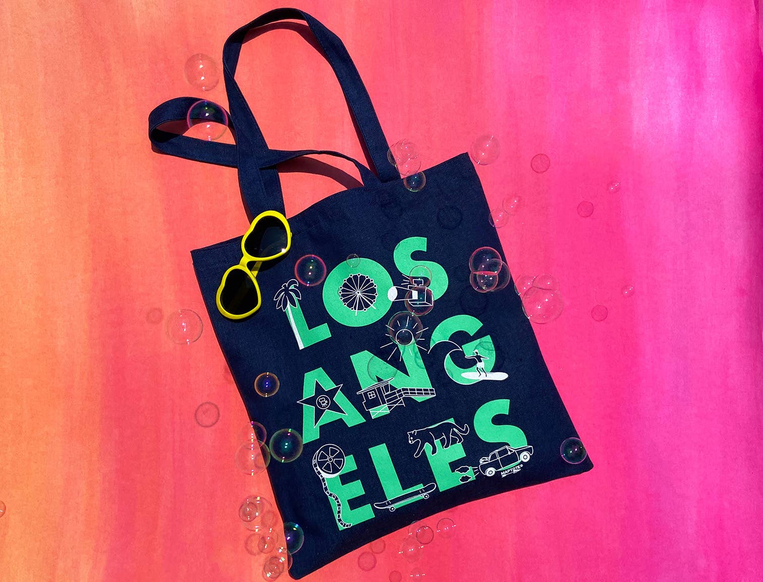 Los Angeles Font Denim Tote