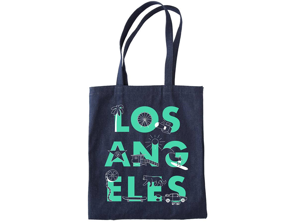 Los Angeles Font Denim Tote