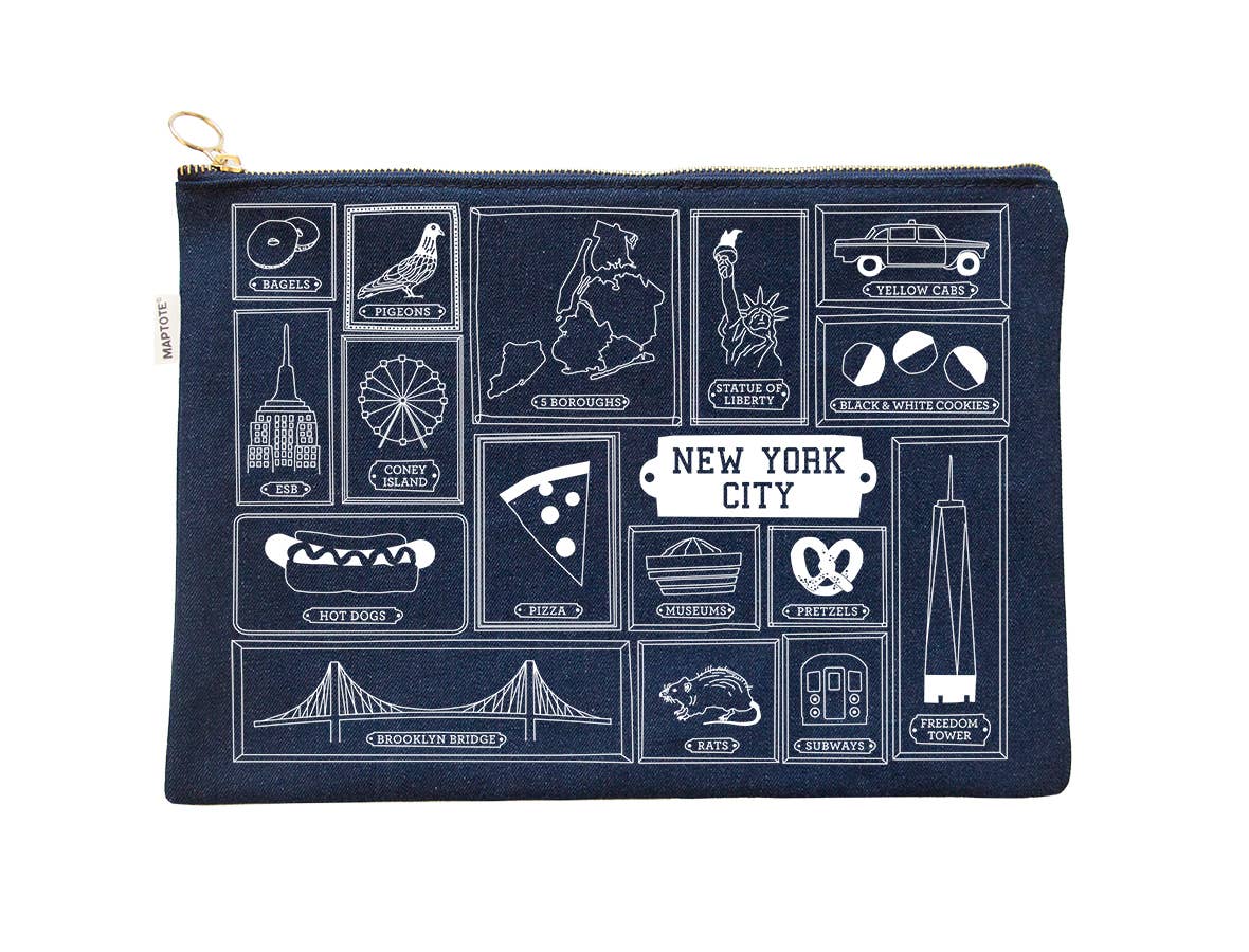 New York City Flat Zip Pouch