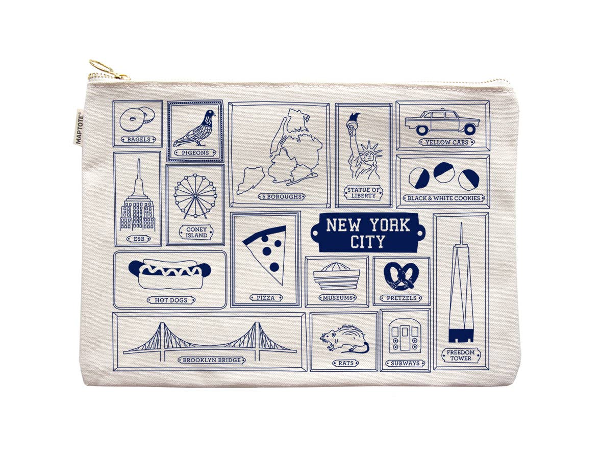 New York City Flat Zip Pouch