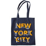 New York City Font Denim Tote