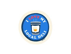 New York City I Love My Local Deli Coffee Cup Sticker