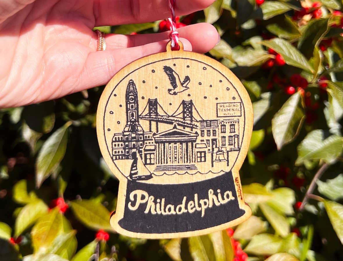 Philadelphia Wood Ornament