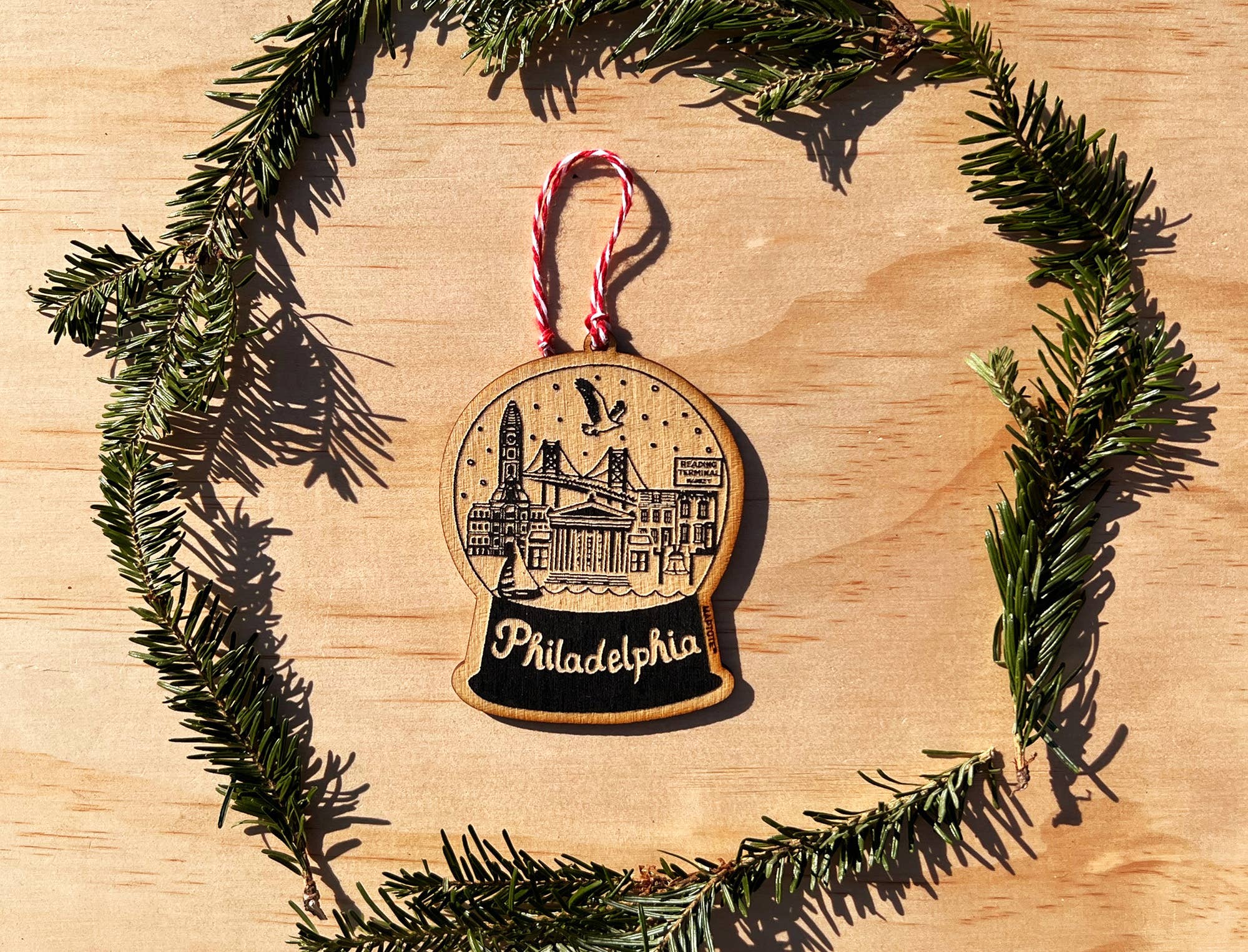 Philadelphia Wood Ornament