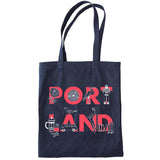 Portland Font Denim Tote