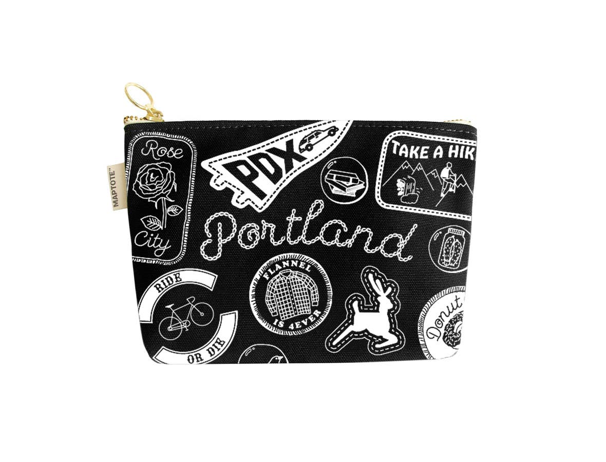 Portland Pins & Patches Zipped Pouch