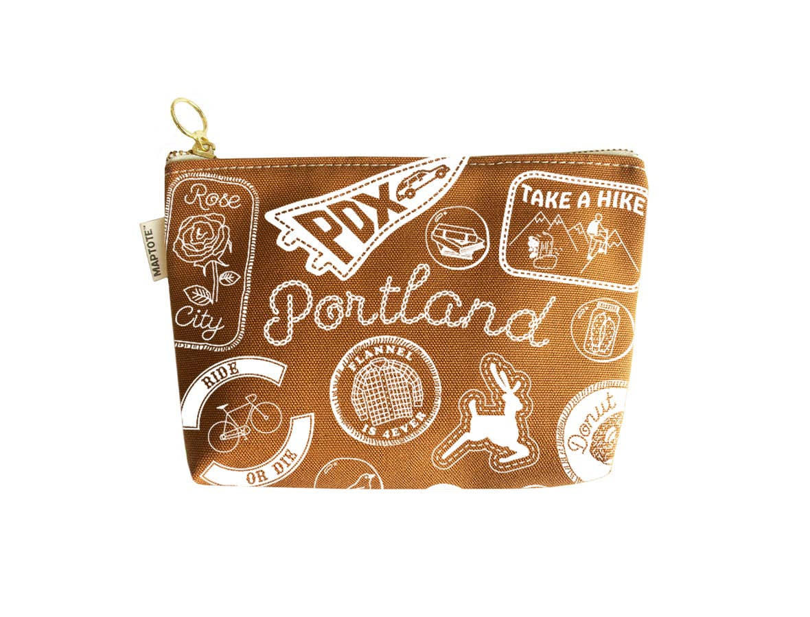 Portland Pins & Patches Zipped Pouch