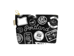 Portland Pins & Patches Zipped Pouch