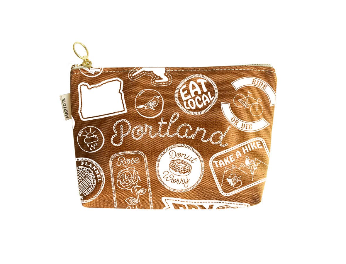 Portland Pins & Patches Zipped Pouch