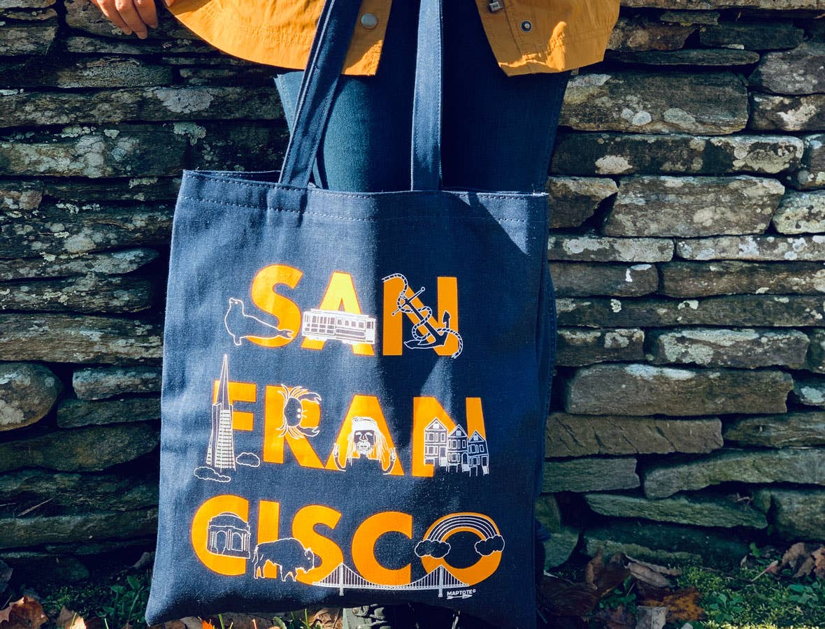 San Francisco Font Denim Tote