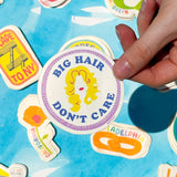 Texas Big Hair Don't Care Sticker