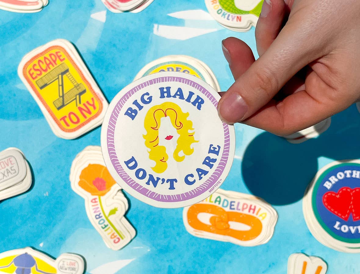 Texas Big Hair Don't Care Sticker