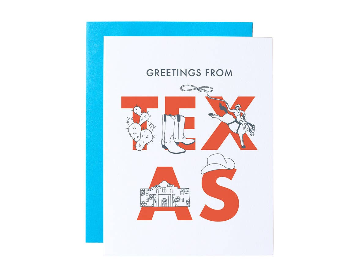 Texas Font Greeting Card