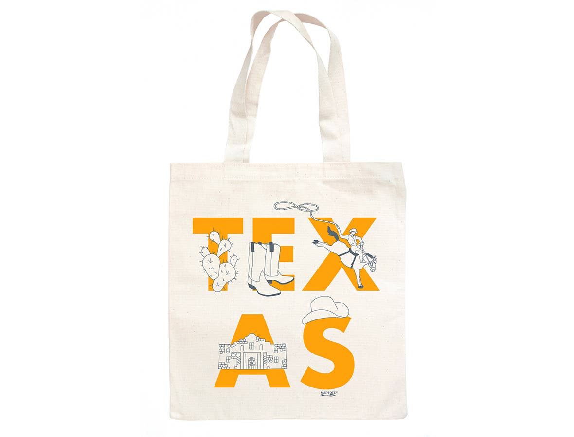 Texas Font Grocery Tote