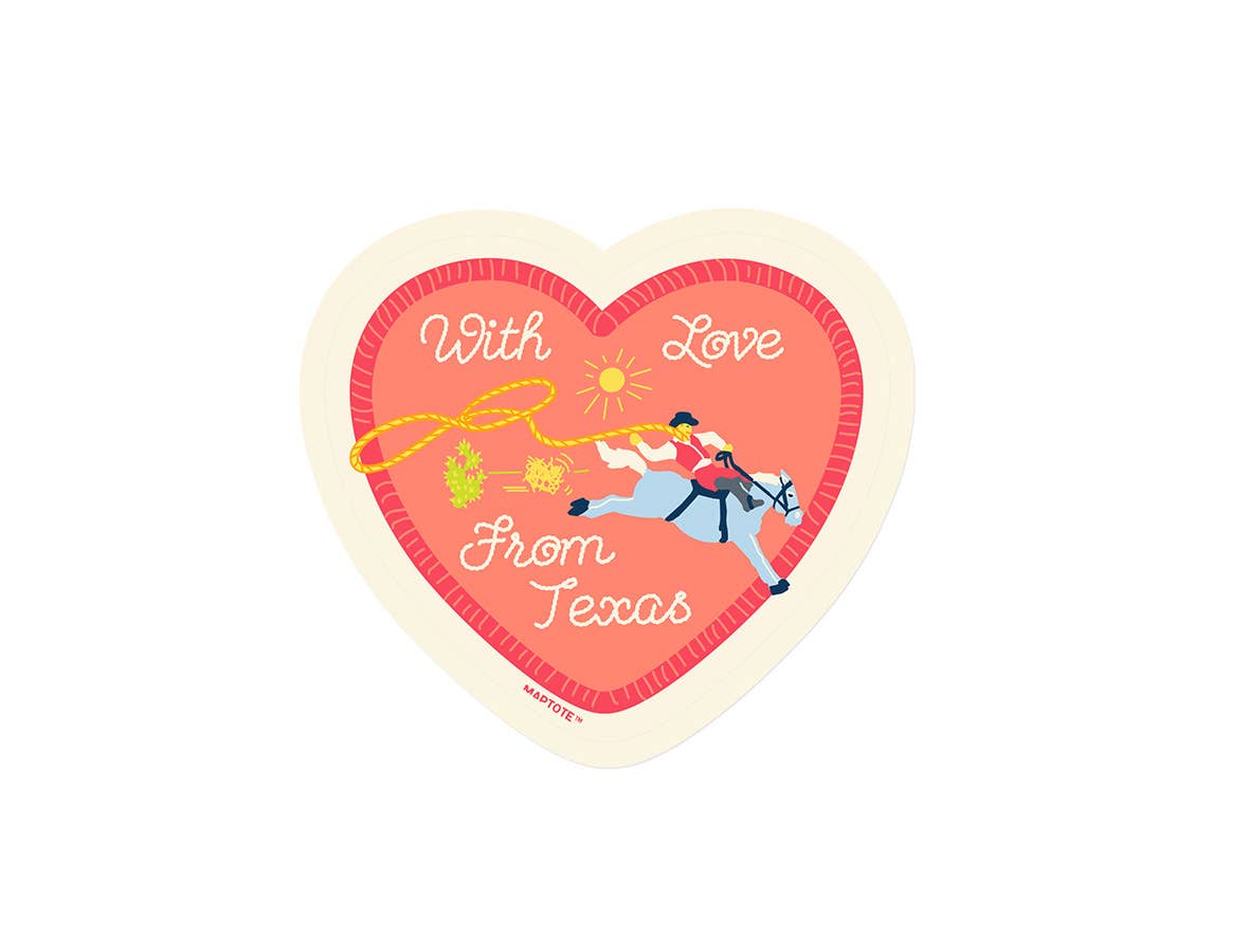 Texas With Love Cowboy Sticker