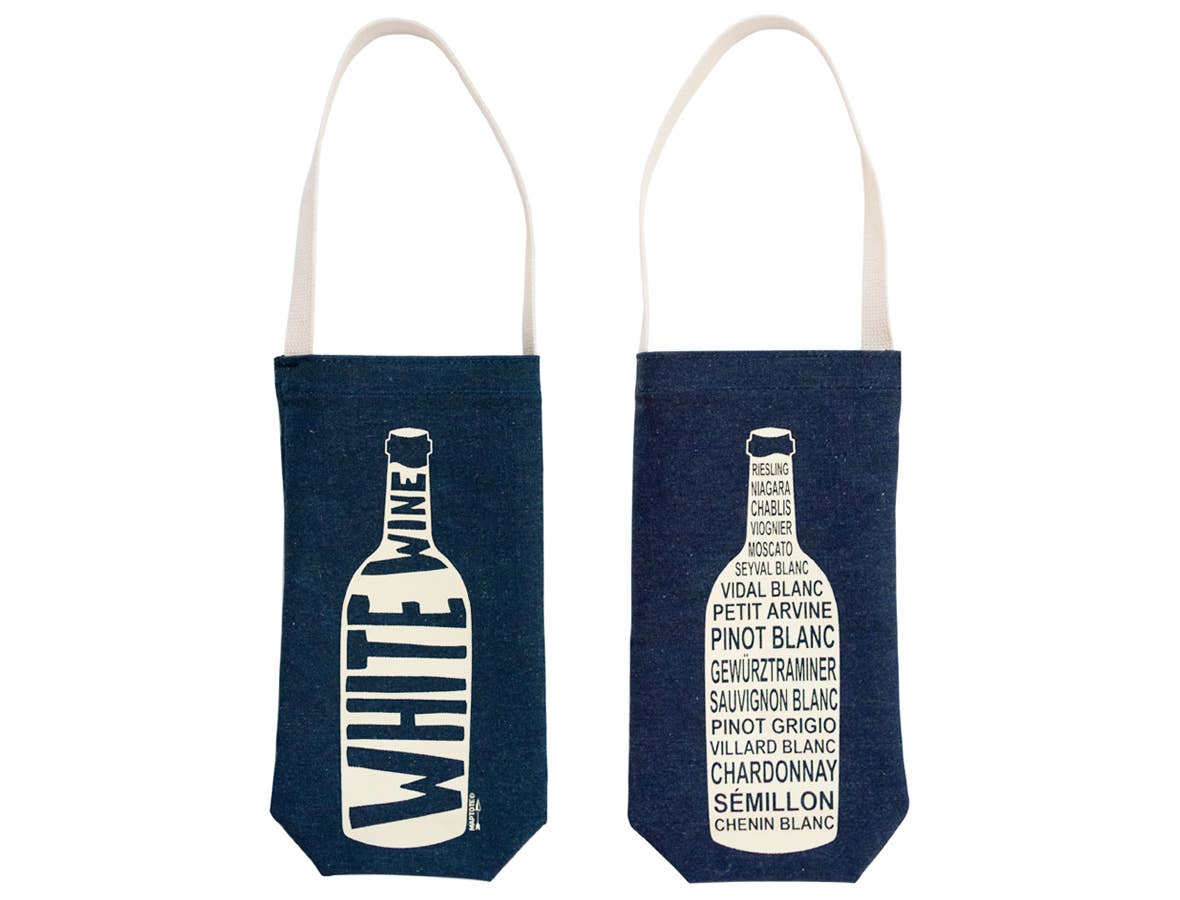 White Single Wine Totes