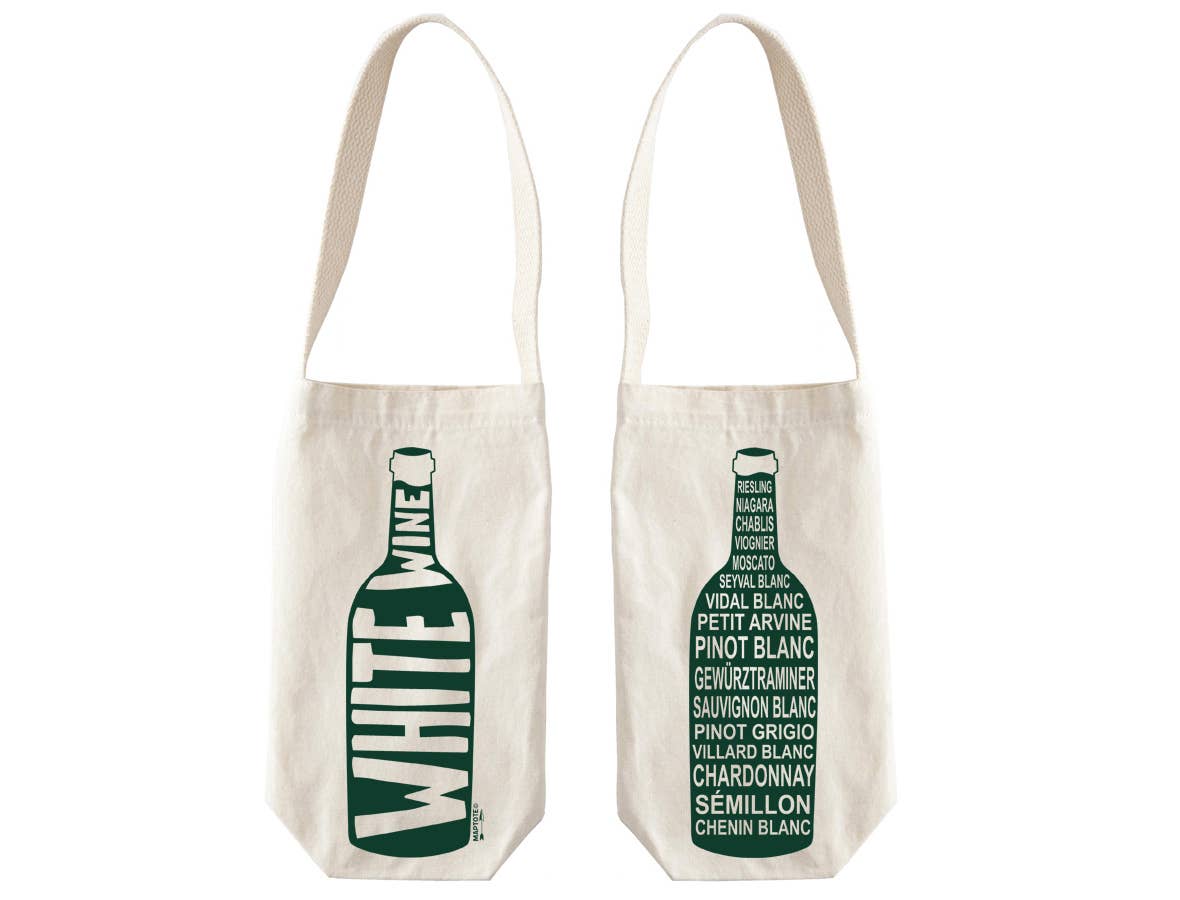 White Single Wine Totes